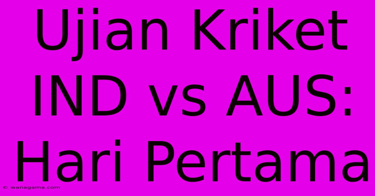 Ujian Kriket IND Vs AUS: Hari Pertama