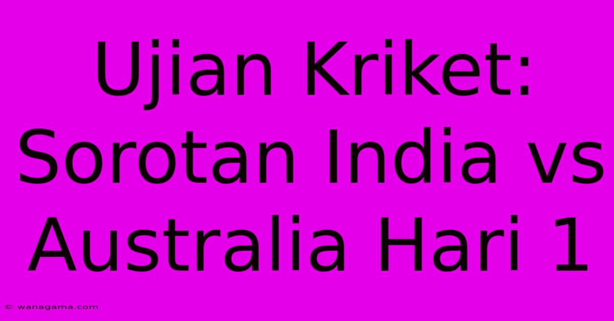 Ujian Kriket: Sorotan India Vs Australia Hari 1