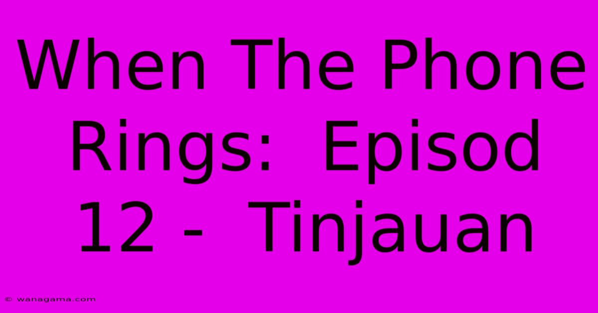 When The Phone Rings:  Episod 12 -  Tinjauan