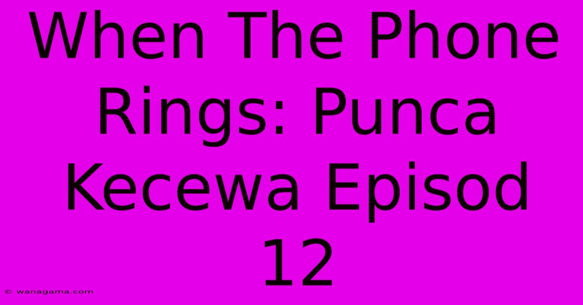 When The Phone Rings: Punca Kecewa Episod 12