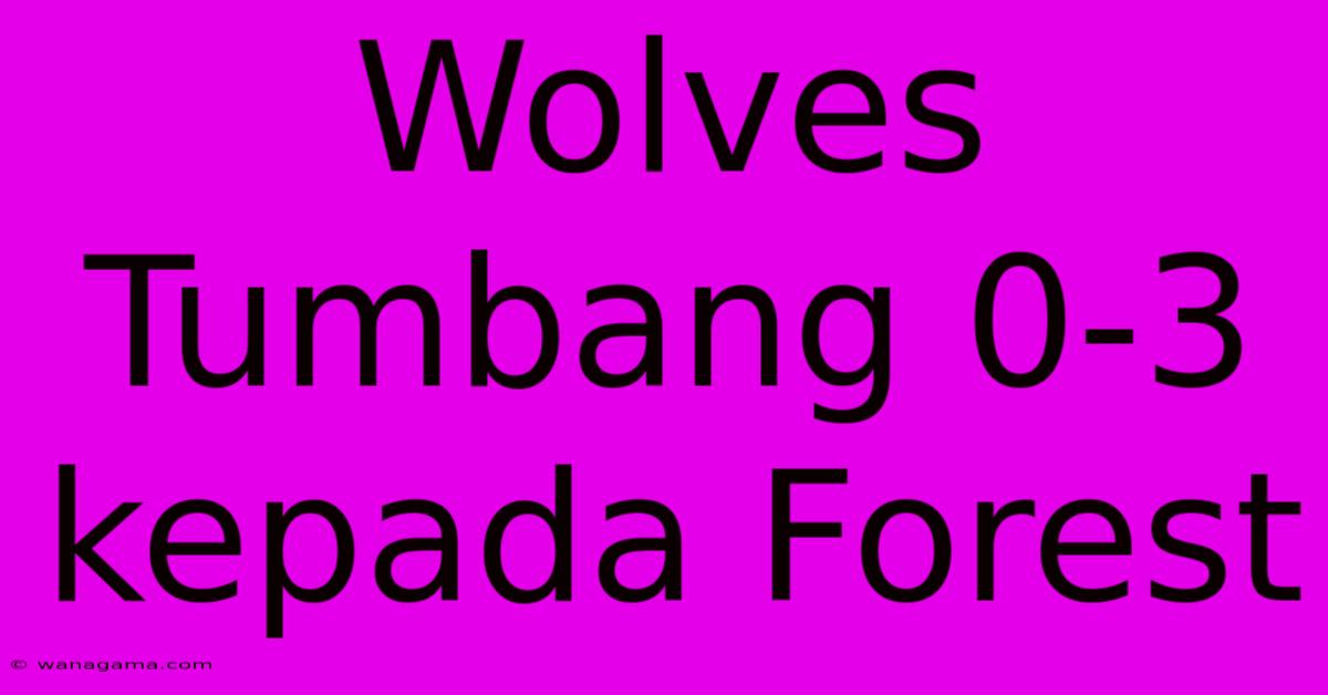 Wolves Tumbang 0-3 Kepada Forest