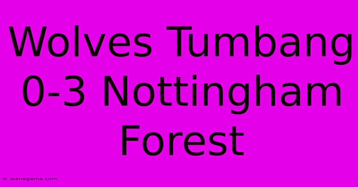 Wolves Tumbang 0-3 Nottingham Forest