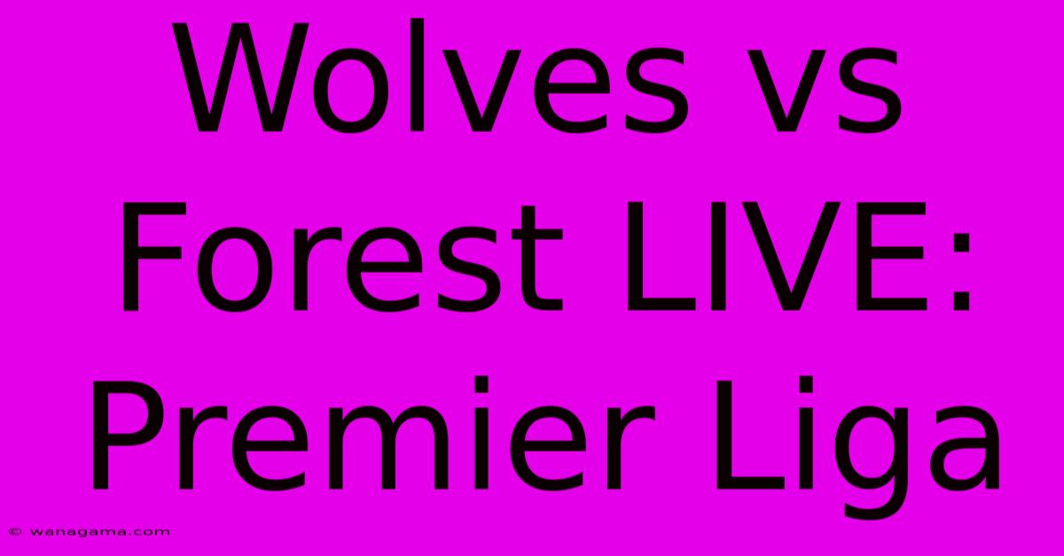 Wolves Vs Forest LIVE: Premier Liga